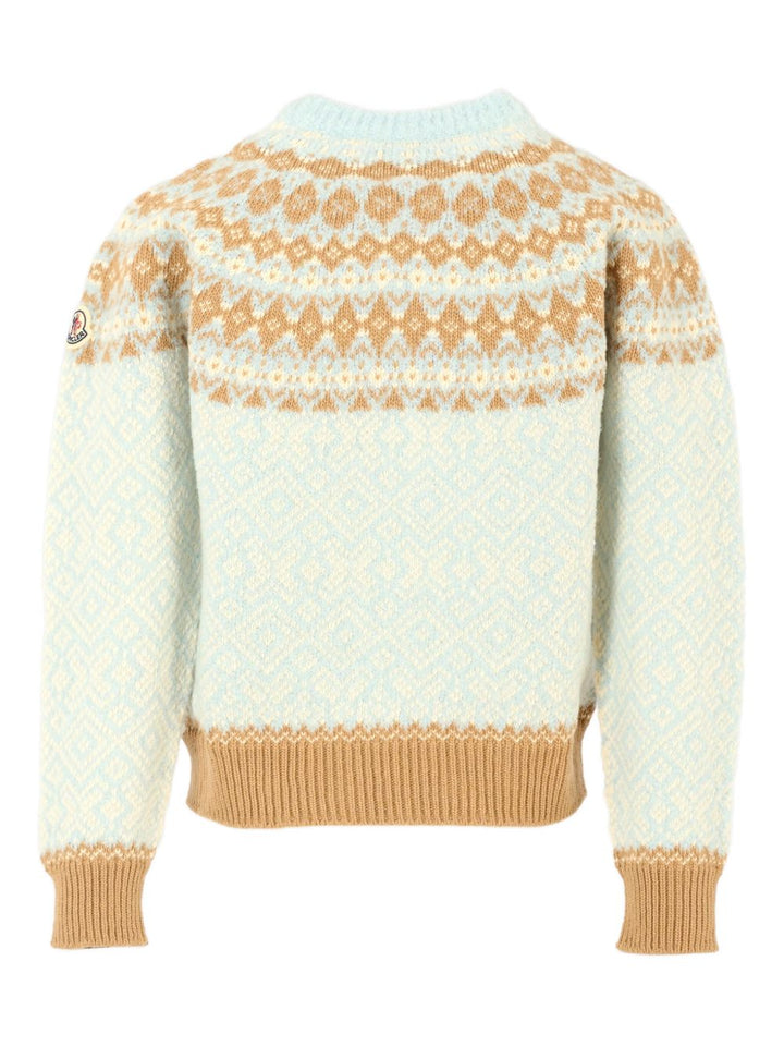 Maglione bianco/marrone/azzurro per bambino 9549C00008M4505 702 Moncler Kids 