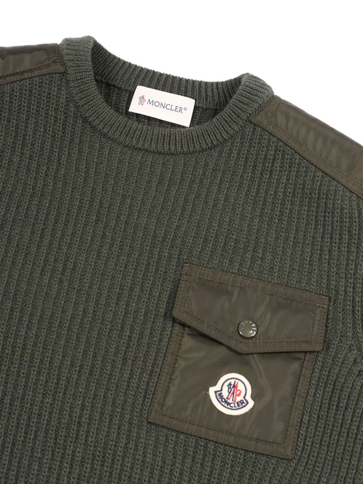 Maglione verde scuro per bambino 9549C00010M1241 842 Moncler Kids 