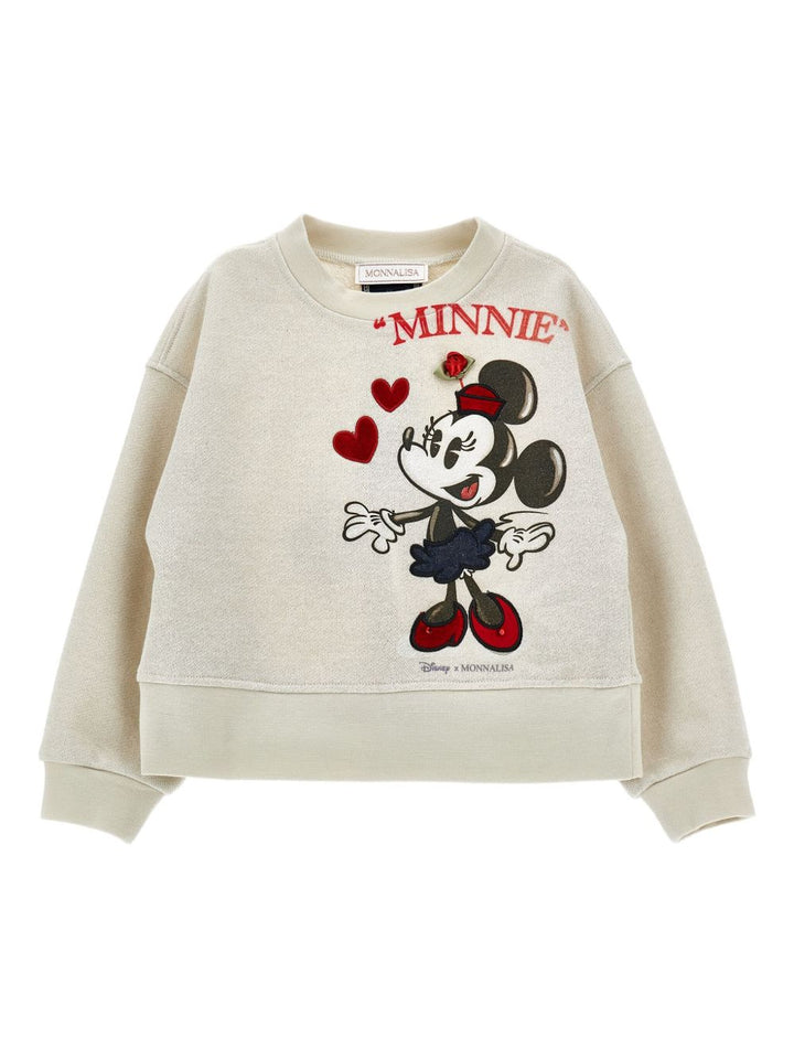 Felpa beige per bambina 19F6036028 0029 Monnalisa Kids 