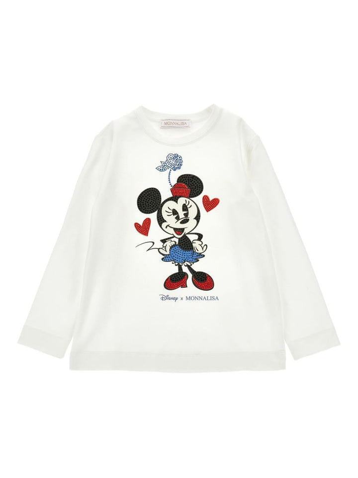 T-shirt bianco per bambina 19F6086003 0001 Monnalisa Kids 