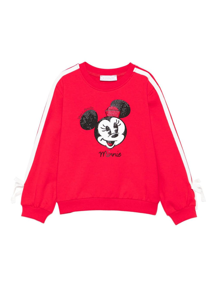 Felpa rossa  per bambina 19F630NP6004 0043 Monnalisa Kids 