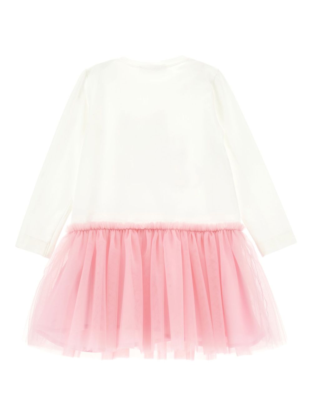Abito bianco/rosa per bambina 19F9036013 0190 Monnalisa Kids 