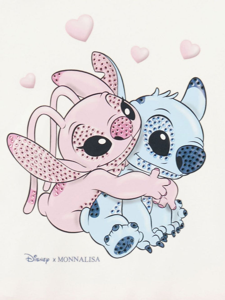 Abito bianco/rosa per bambina 19F9036013 0190 Monnalisa Kids 