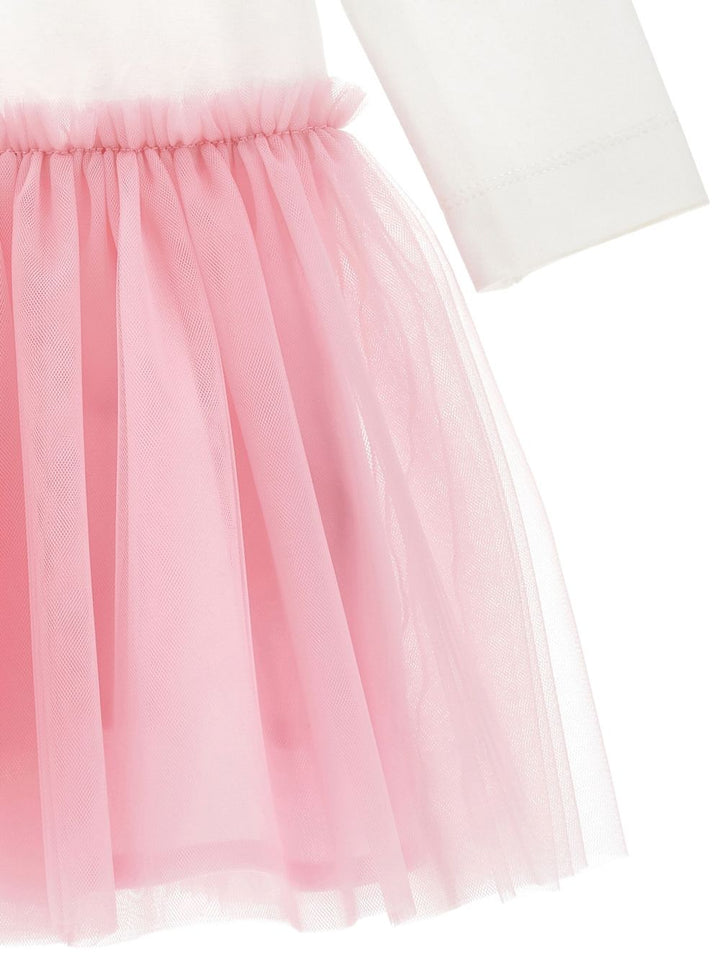 Abito bianco/rosa per bambina 19F9036013 0190 Monnalisa Kids 