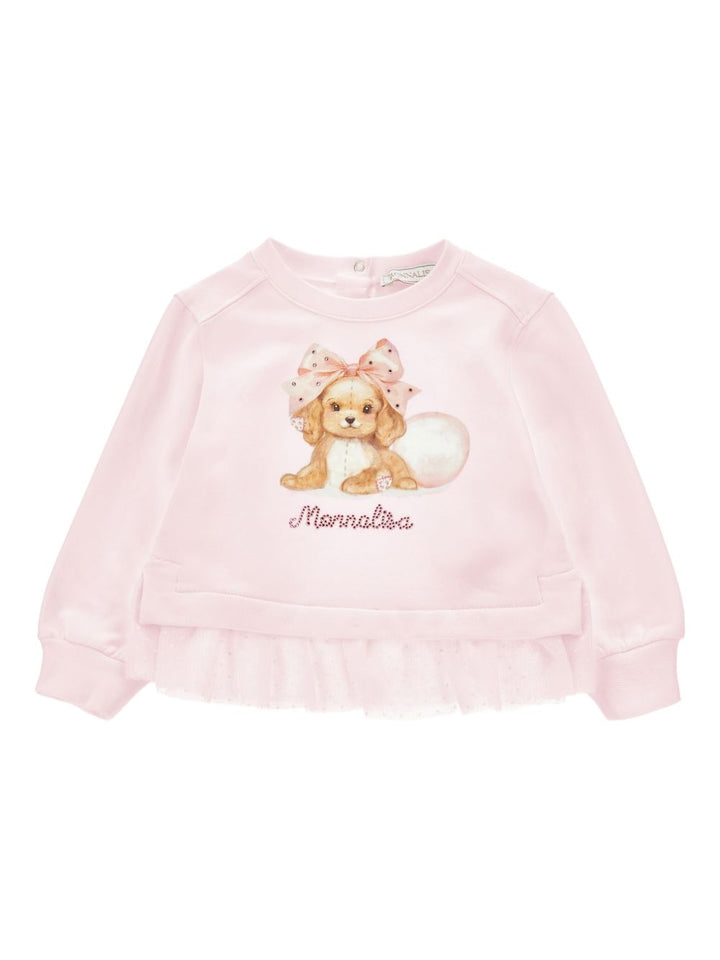 Felpa rosa per neonata 39F6076004 0090 Monnalisa Kids 