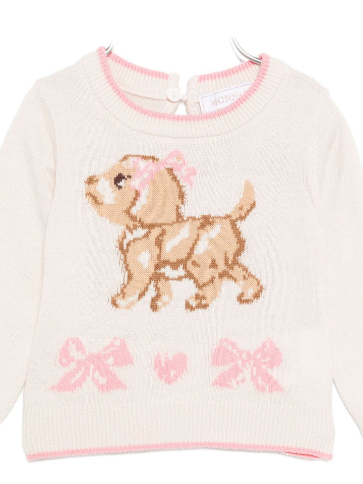 Maglione beige per neonata 39F6086091 0290 Monnalisa Kids 
