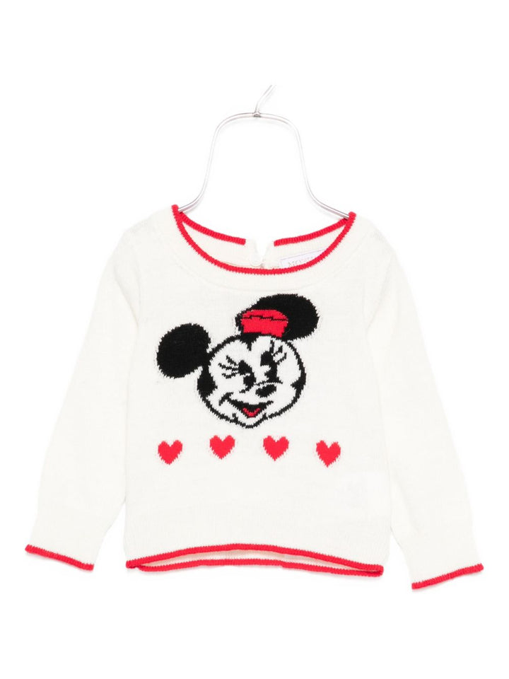 Maglione bianco per neonata 39F6156091 0143 Monnalisa Kids 