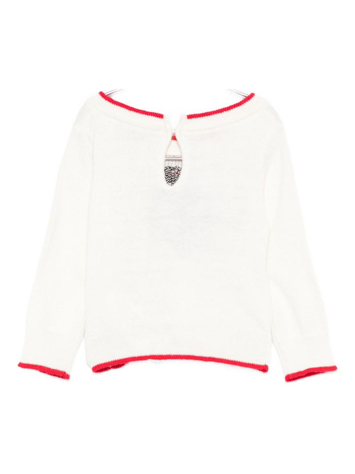 Maglione bianco per neonata 39F6156091 0143 Monnalisa Kids 