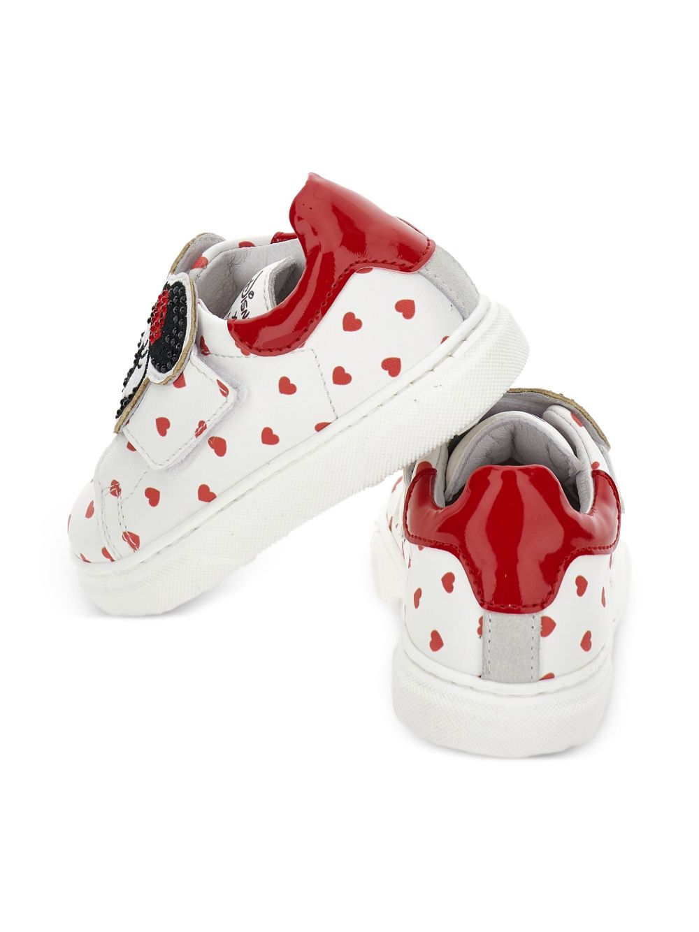 Sneakers bianche/rosse per bambina 83F0106719 0143 Monnalisa Kids 