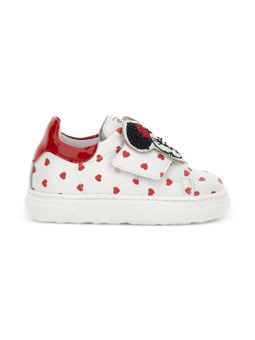 Sneakers bianche/rosse per bambina 83F0106719 0143 Monnalisa Kids 