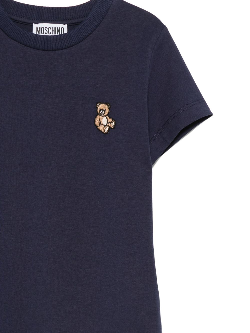 T-shirt blu navy per bambino HRM058LAA10 40016 Moschino Kids 