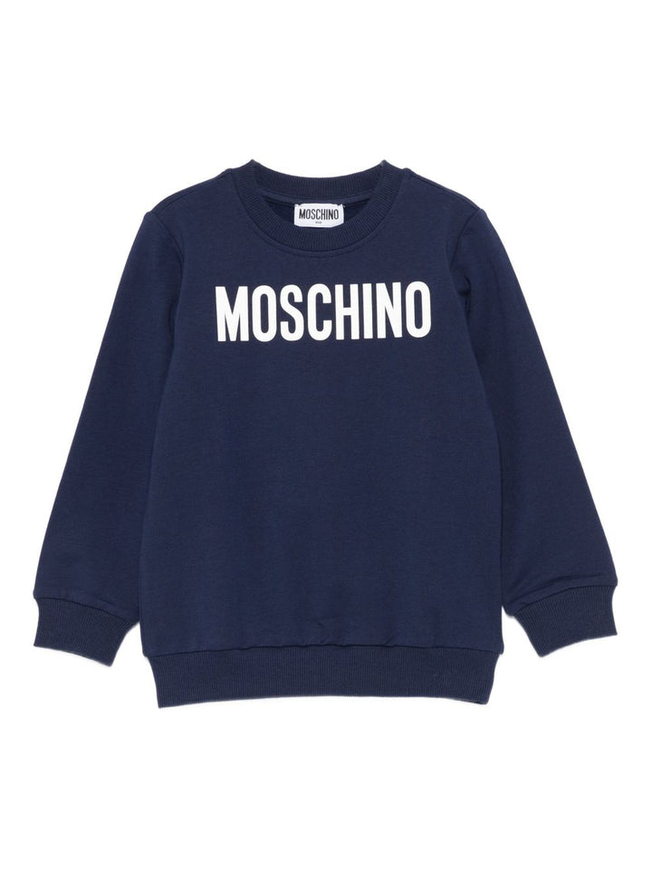 Felpa blu navy per bambino HUF09ILDA21 40016 Moschino Kids 