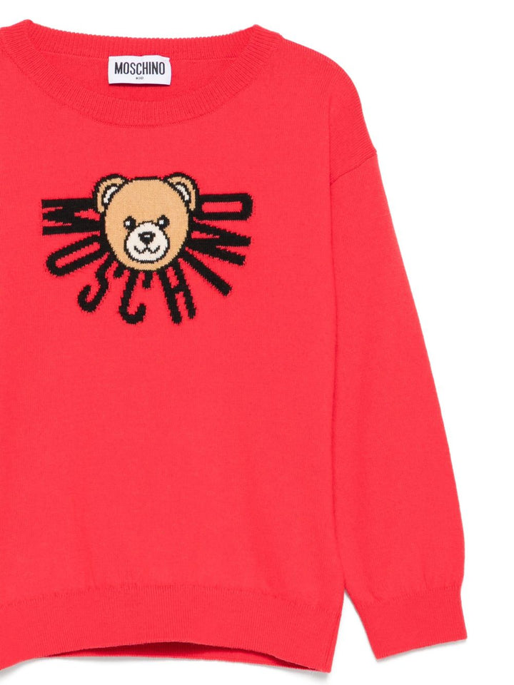 Maglione rosso per bambino HUW01ALHE43 50109 Moschino Kids 
