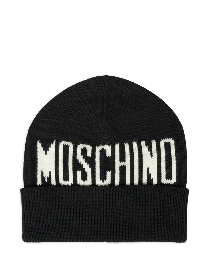 Cappello nero per bambino HUX02PLHE66 60100 Moschino Kids 