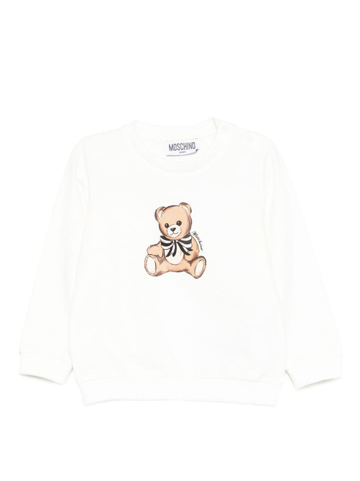 T-shirt bianco per neonato MDF034LDA16 10063 Moschino Kids 
