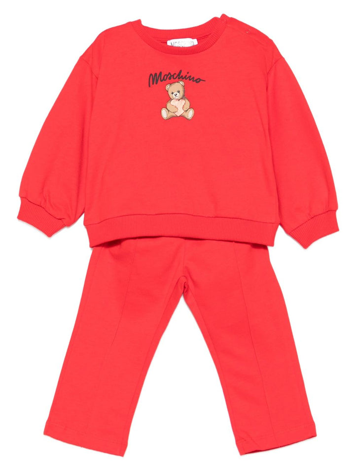 Completo sportivo rosso per neonata MDK03DLCA40 50109 Moschino Kids 