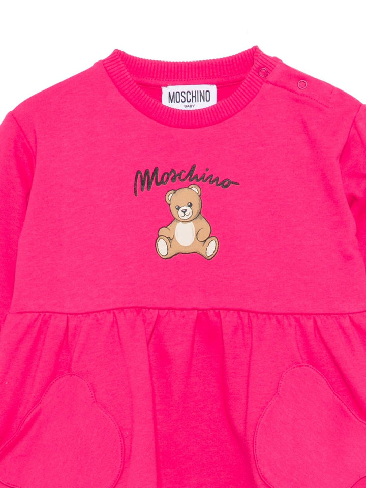 Abito rosa per neonata MDV0CULCA40 50541 Moschino Kids 