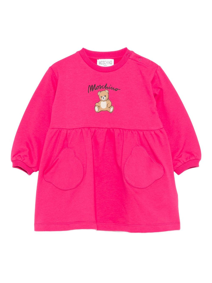Abito rosa per neonata MDV0CULCA40 50541 Moschino Kids 