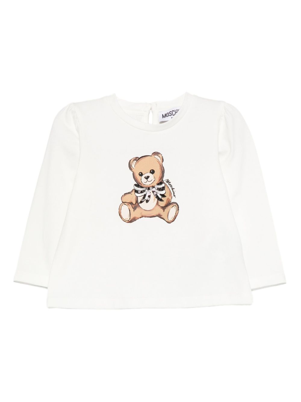 T-shirt bianca per neonato MEO001LBA11 10063 Moschino Kids 