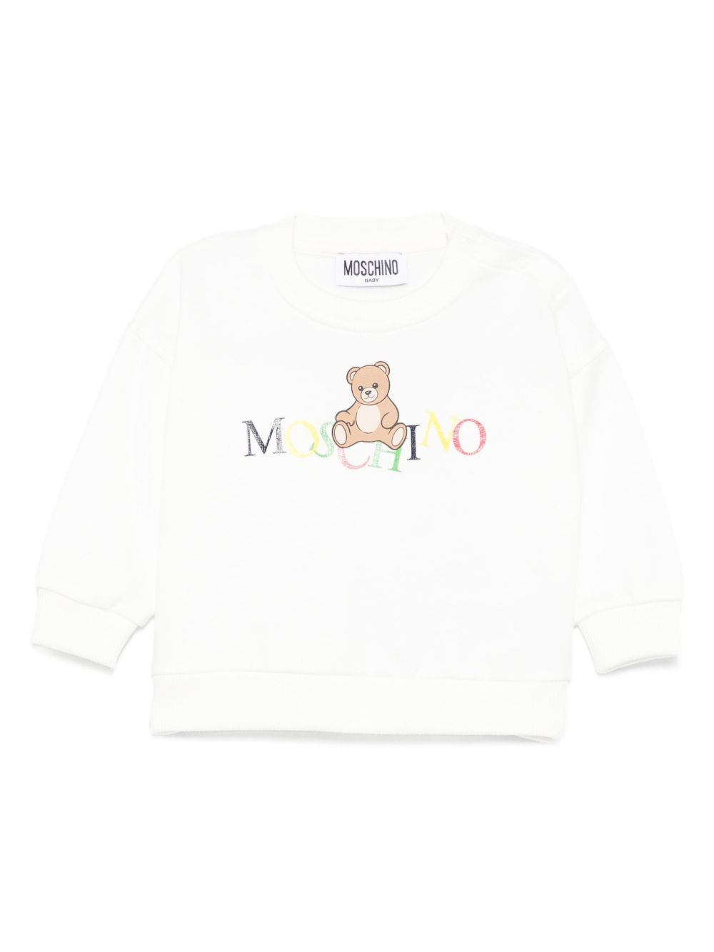 Felpa bianca per neonato MUF064LCA60 10063 Moschino Kids 