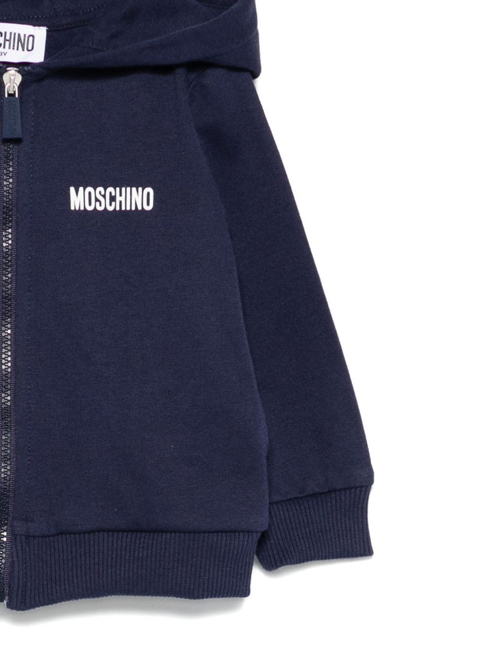 Felpa blu navy per neonato MUF065LCA40 40016 Moschino Kids 