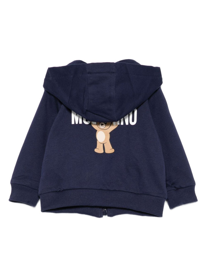 Felpa blu navy per neonato MUF065LCA40 40016 Moschino Kids 