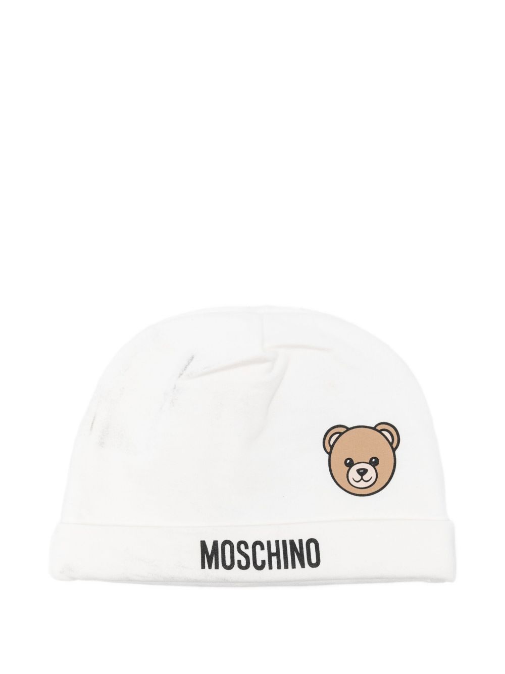 Cappello bianco per neonato MUX05LLCA40 10063 Moschino Kids 