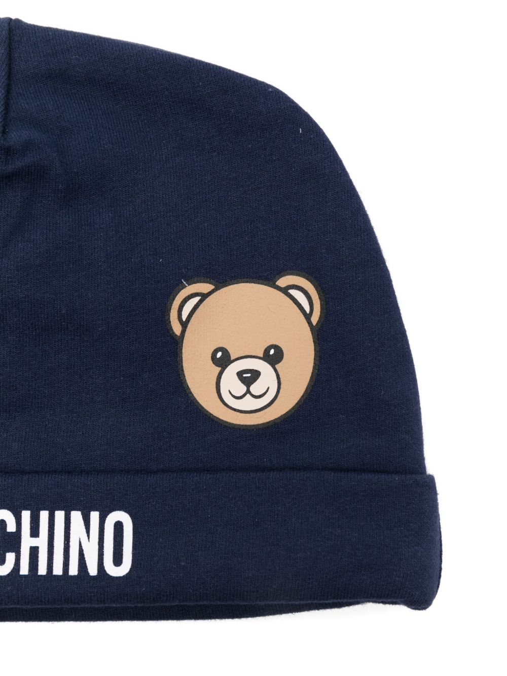 Cappello blu navy per neonato MUX05LLCA40 40016 Moschino Kids 
