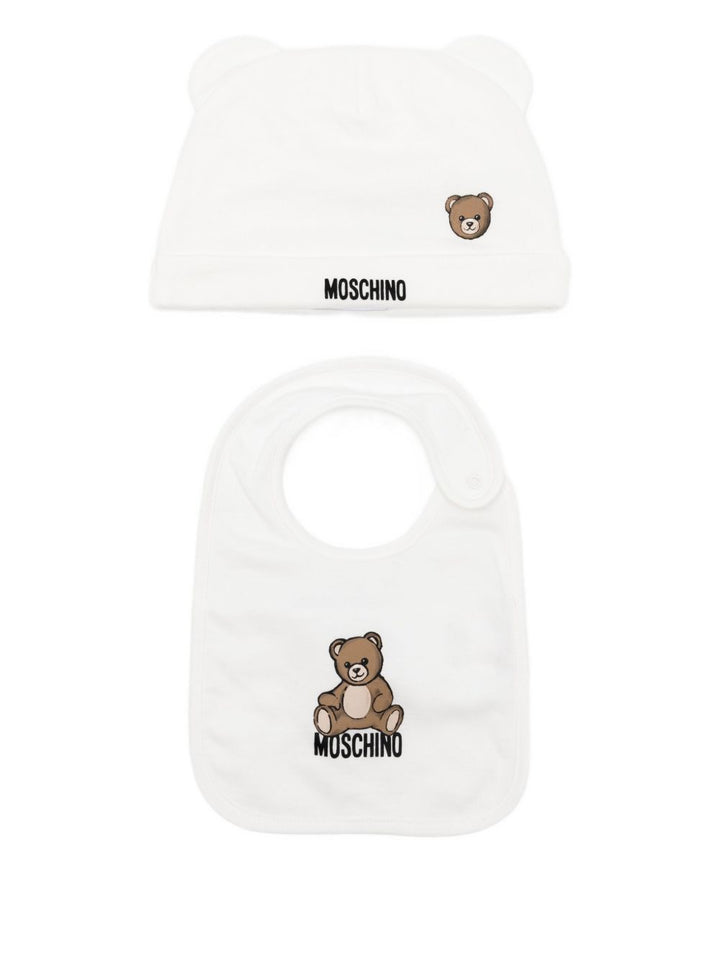 Cappello bianco per neonato MUY08LLCA40 10063 Moschino Kids 