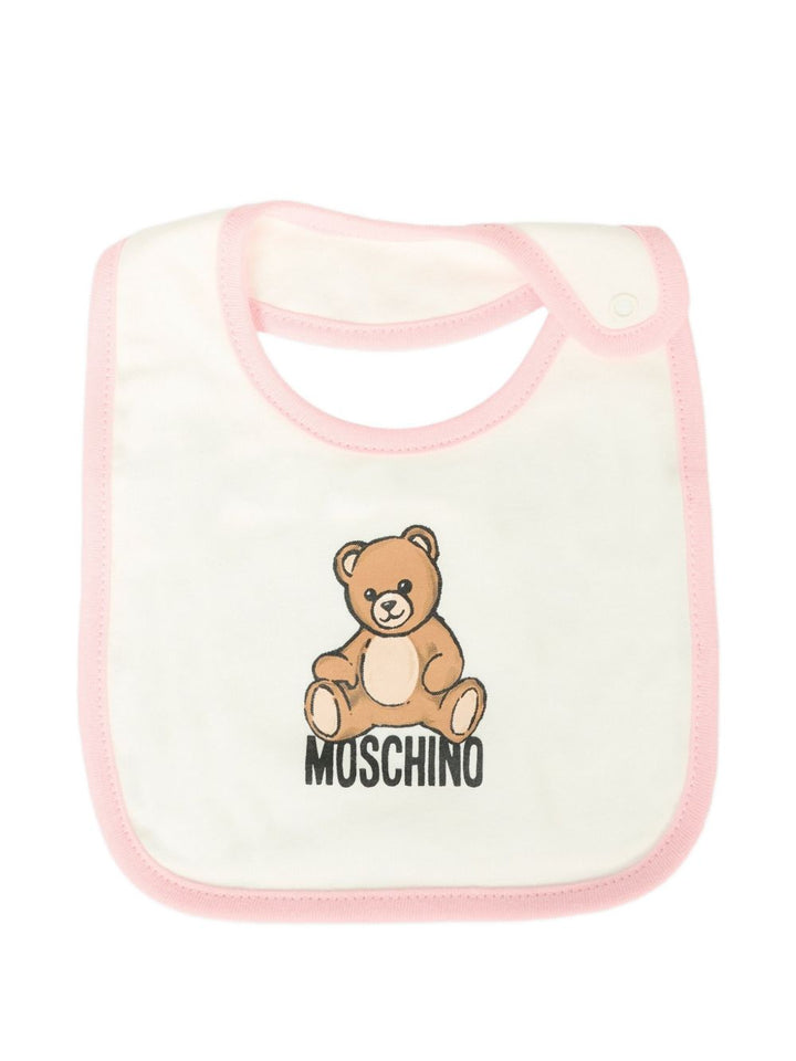 Cappello e bavetta rosa per neonata MUY08LLCA40 50209 Moschino Kids 