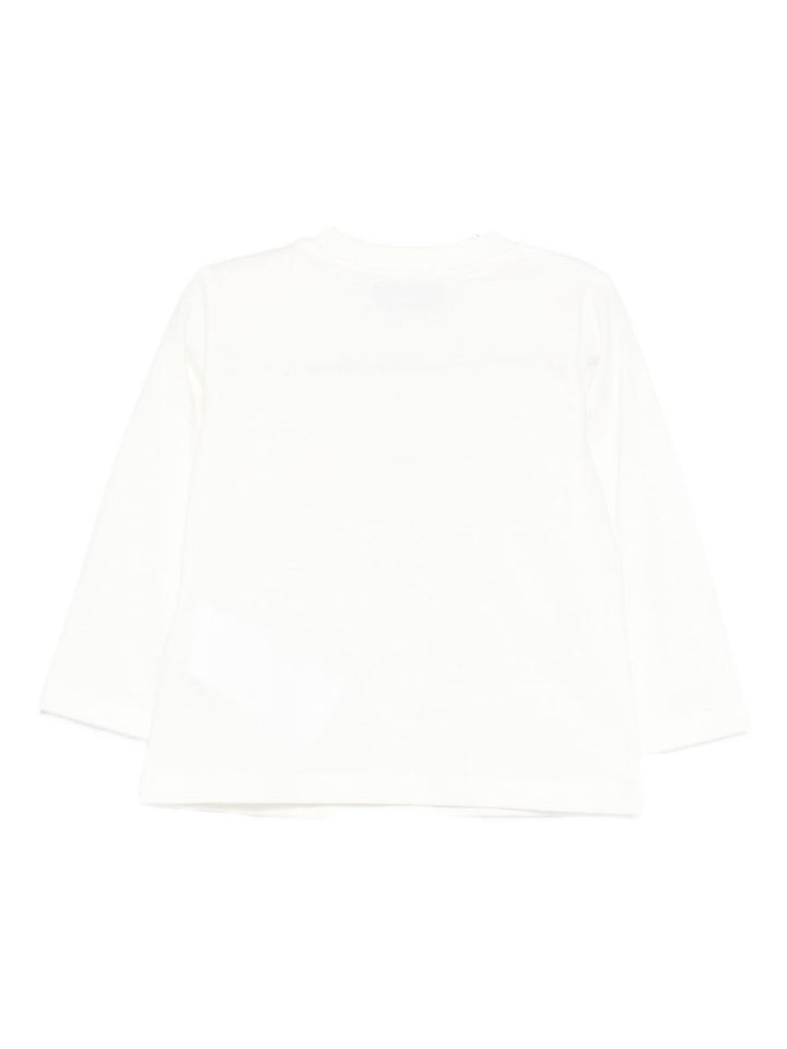 T-shirt bianca per neonato MWO00RLAA10 10063 Moschino Kids 