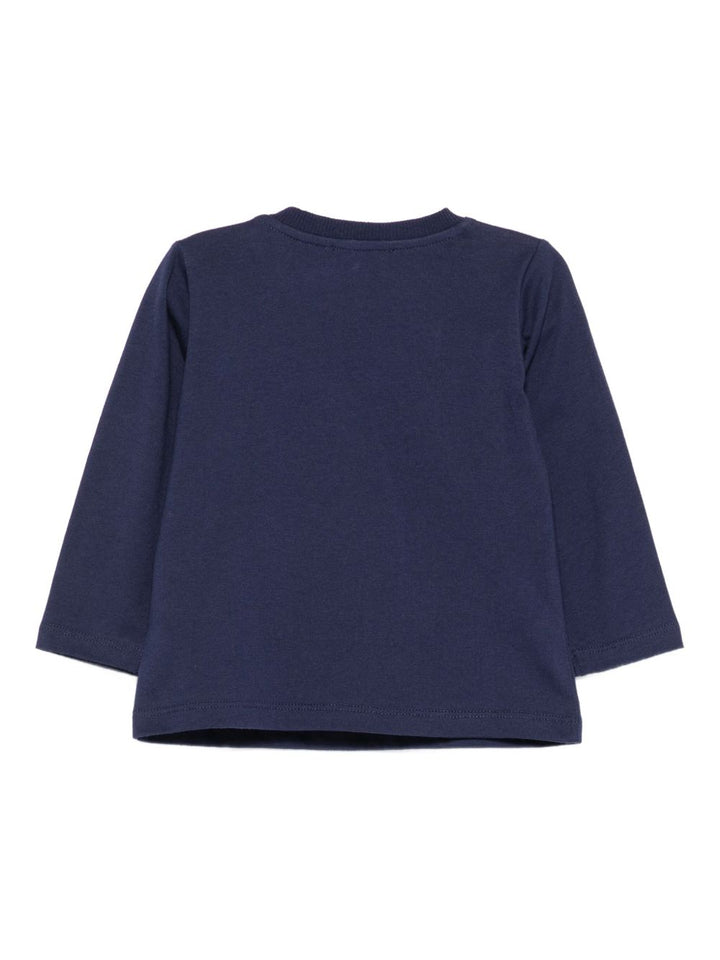 T-shirt blu navy per neonato MWO00RLAA10 40016 Moschino Kids 