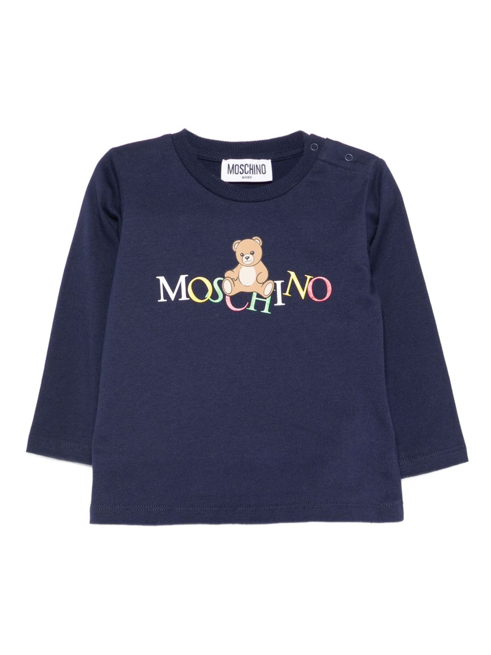 T-shirt blu navy per neonato MWO00RLAA10 40016 Moschino Kids 