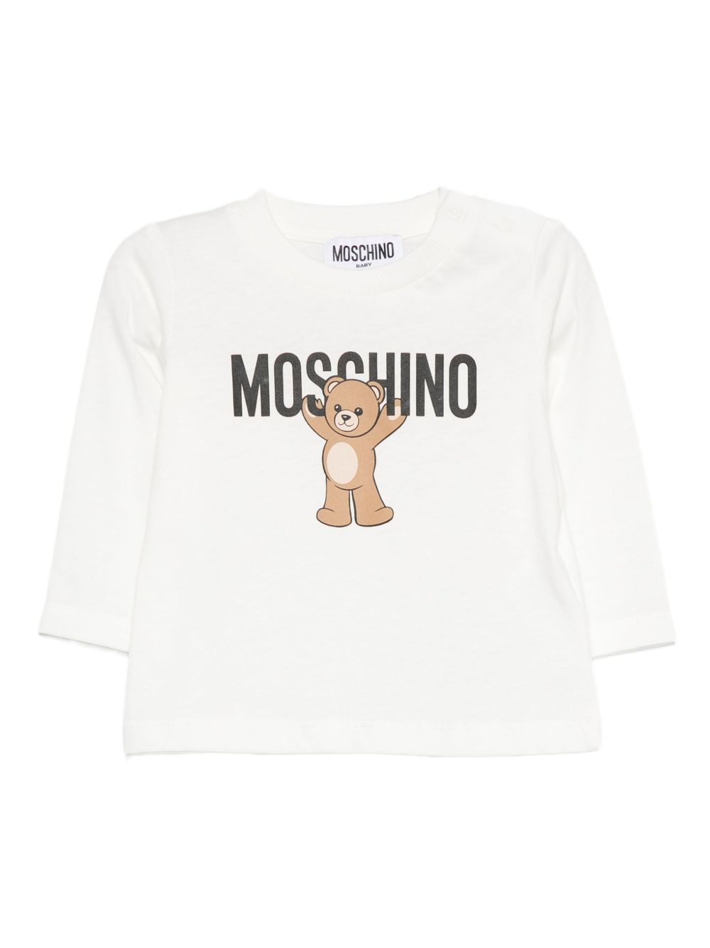 T-shirt bianco per neonato MZO00RLAA10 10063 Moschino Kids 