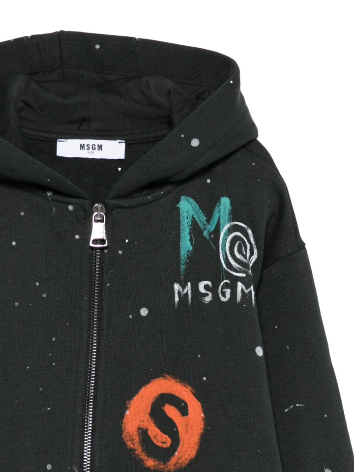 Felpa nera per bambino F5MSJBZH251 MS040 Msgm Kids 