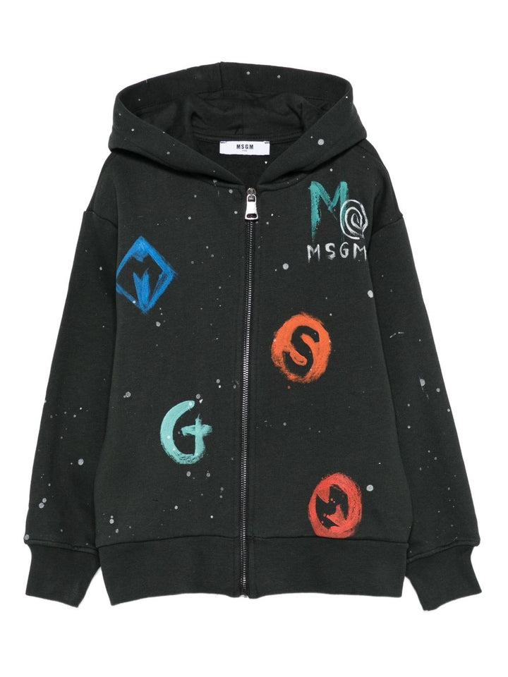 Felpa nera per bambino F5MSJBZH251 MS040 Msgm Kids 