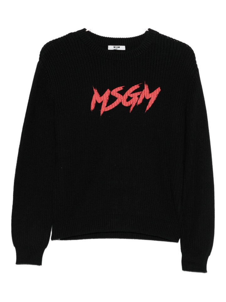 Felpa nera per bambino F5MSJUJP090 110 Msgm Kids 