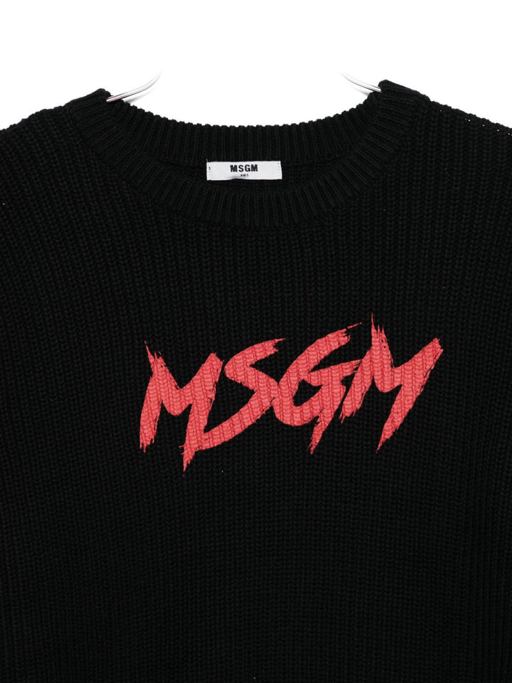 Felpa nera per bambino F5MSJUJP090 110 Msgm Kids 