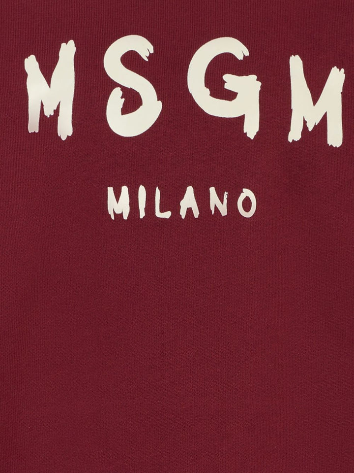 Felpa bordeaux per bambino F5MSJUSW018 MS034 Msgm Kids 