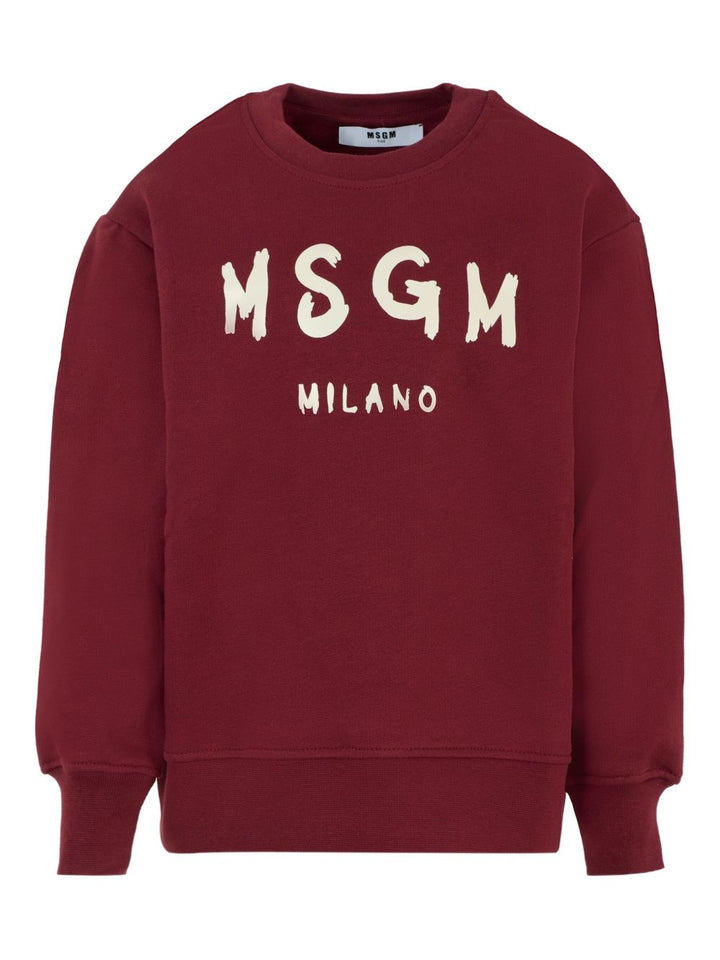 Felpa bordeaux per bambino F5MSJUSW018 MS034 Msgm Kids 