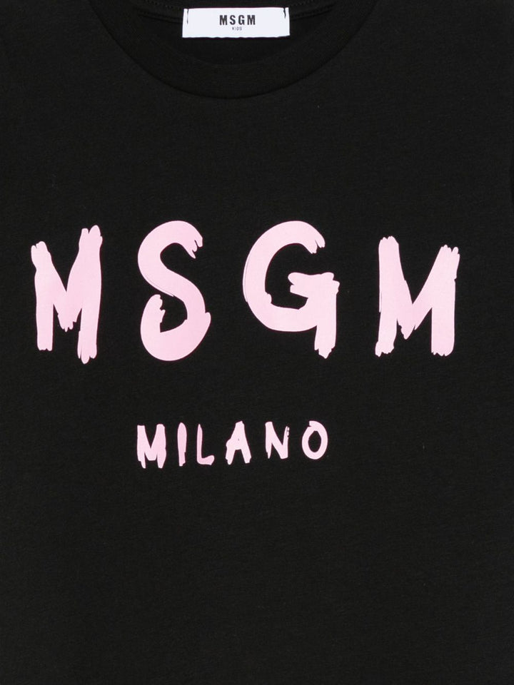 T-shirt nera per bambino F5MSJUTH007 110/83 Msgm Kids 