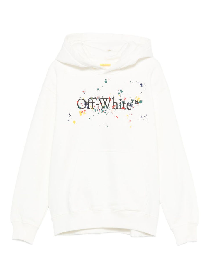 Felpa bianca per bambino OBBB001F25FLE002 0110 Off White Kids 