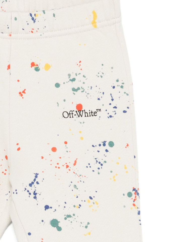 Pantalone bianco per neonato OBXD001F25FLE002 0584 Off White Kids 