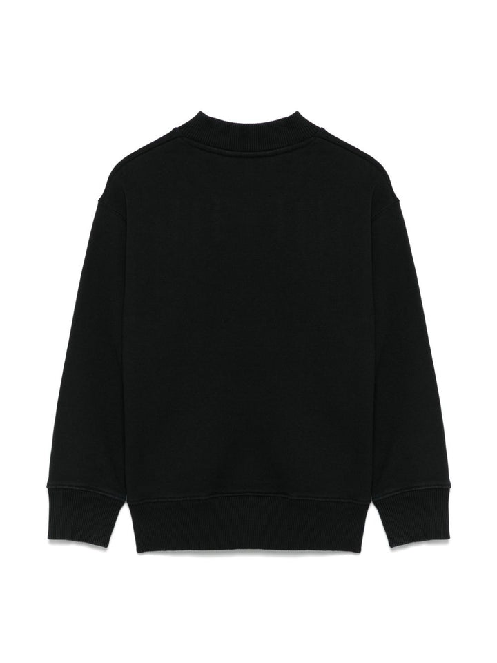 Felpa nera per bambino PBBA012C99FLE003 1003 Palm Angels Kids 