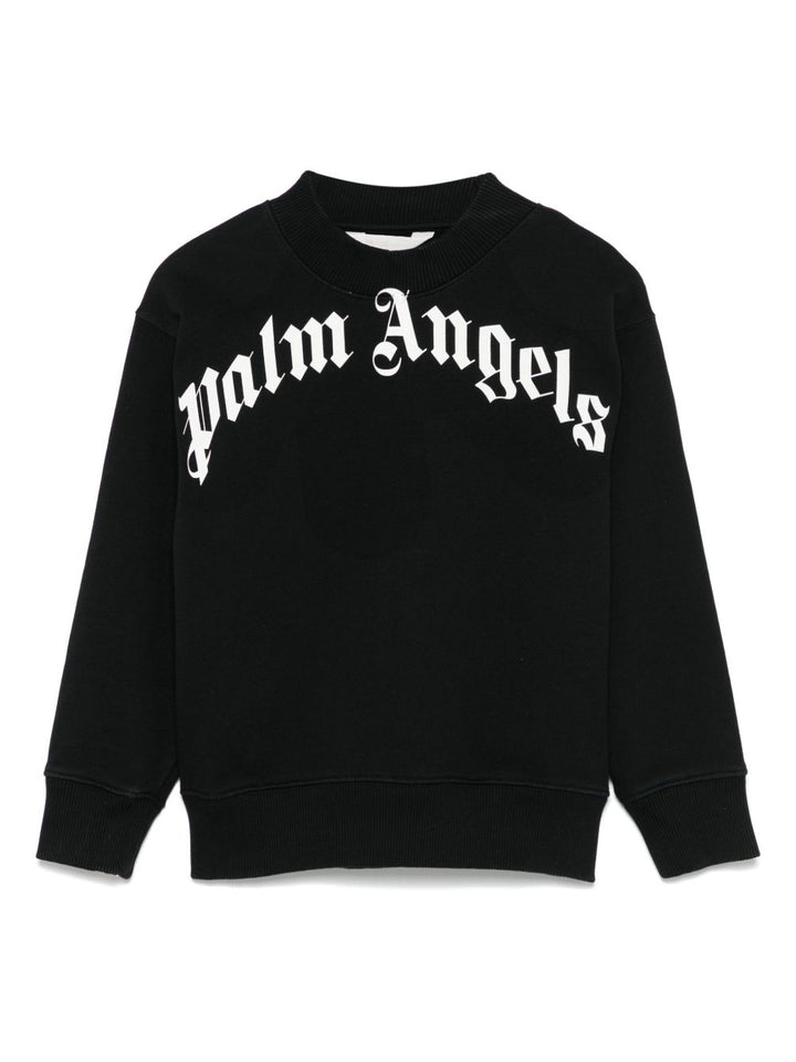 Felpa nera per bambino PBBA012C99FLE003 1003 Palm Angels Kids 