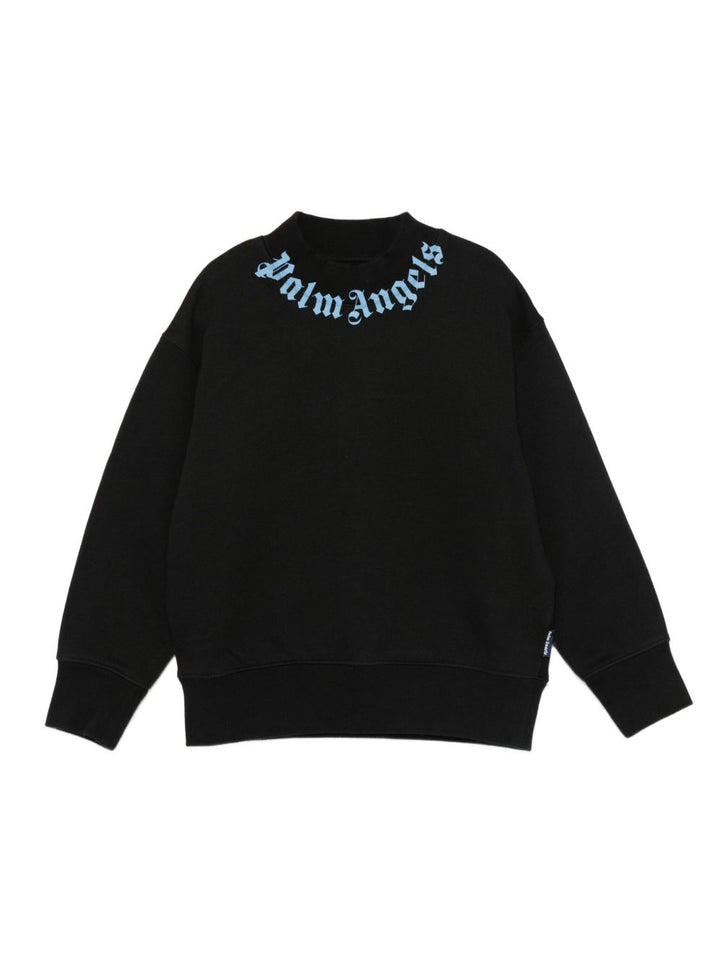 Felpa nera per bambino PBBA012F25FLE002 1040 Palm Angels Kids 