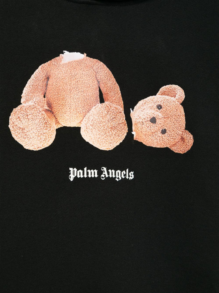 Felpa nera per bambino PBBB012C99FLE002 1060 Palm Angels Kids 