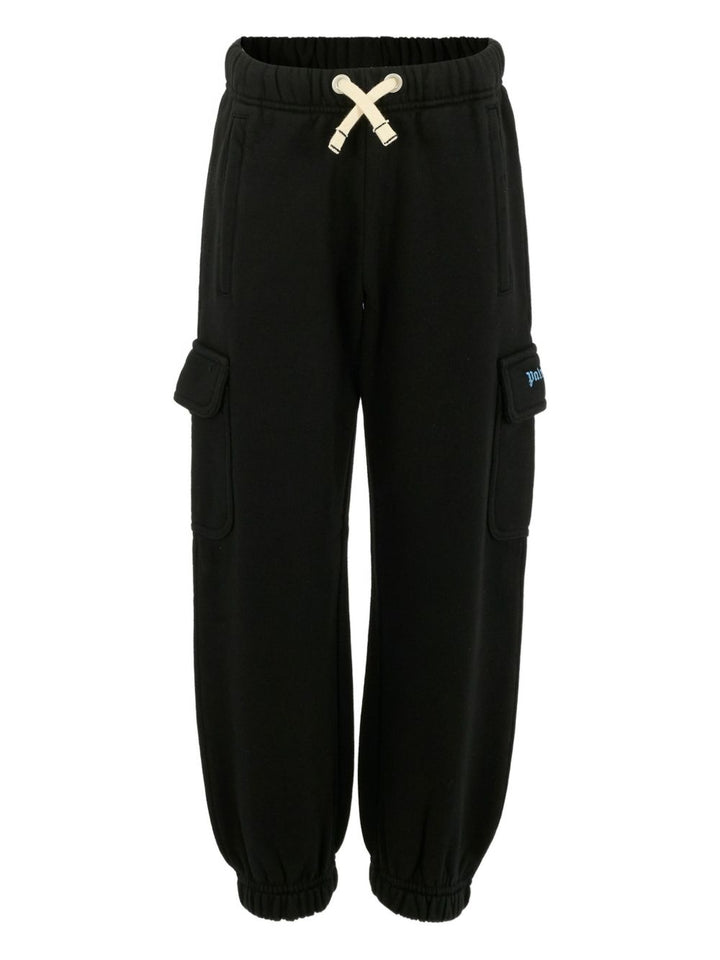 Pantalone nero per bambino PBCH016F25FLE001 1040 Palm Angels Kids 