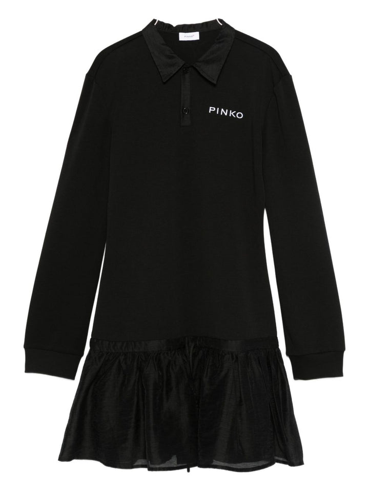Abito nero per bambina KFAB027CTV096 D821 Pinko Kids 