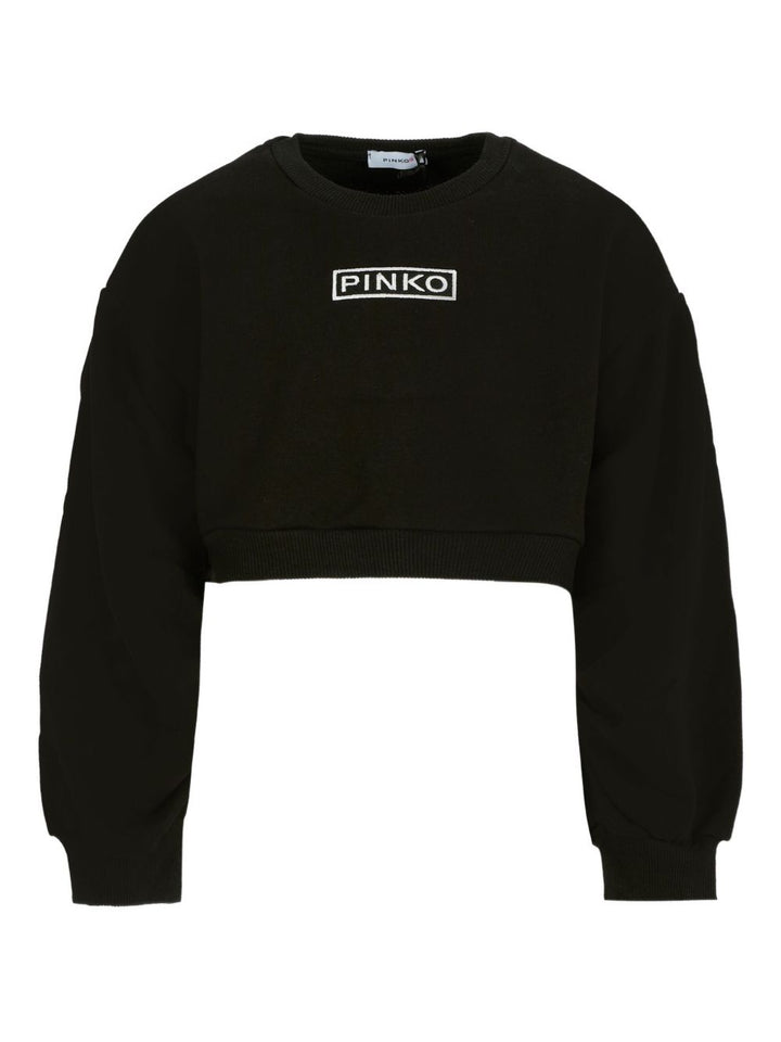 Felpa nera per bambina KFFE012CFF013 D852 Pinko Kids 